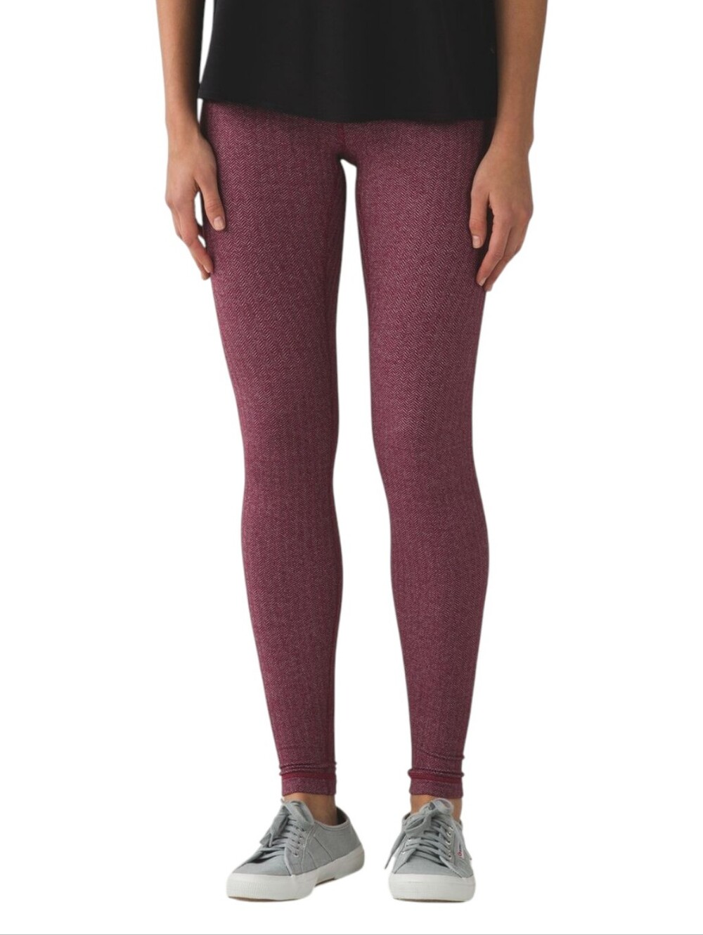 Lululemon Wunder Under Bordeaux Heathered Herringbone Leggings